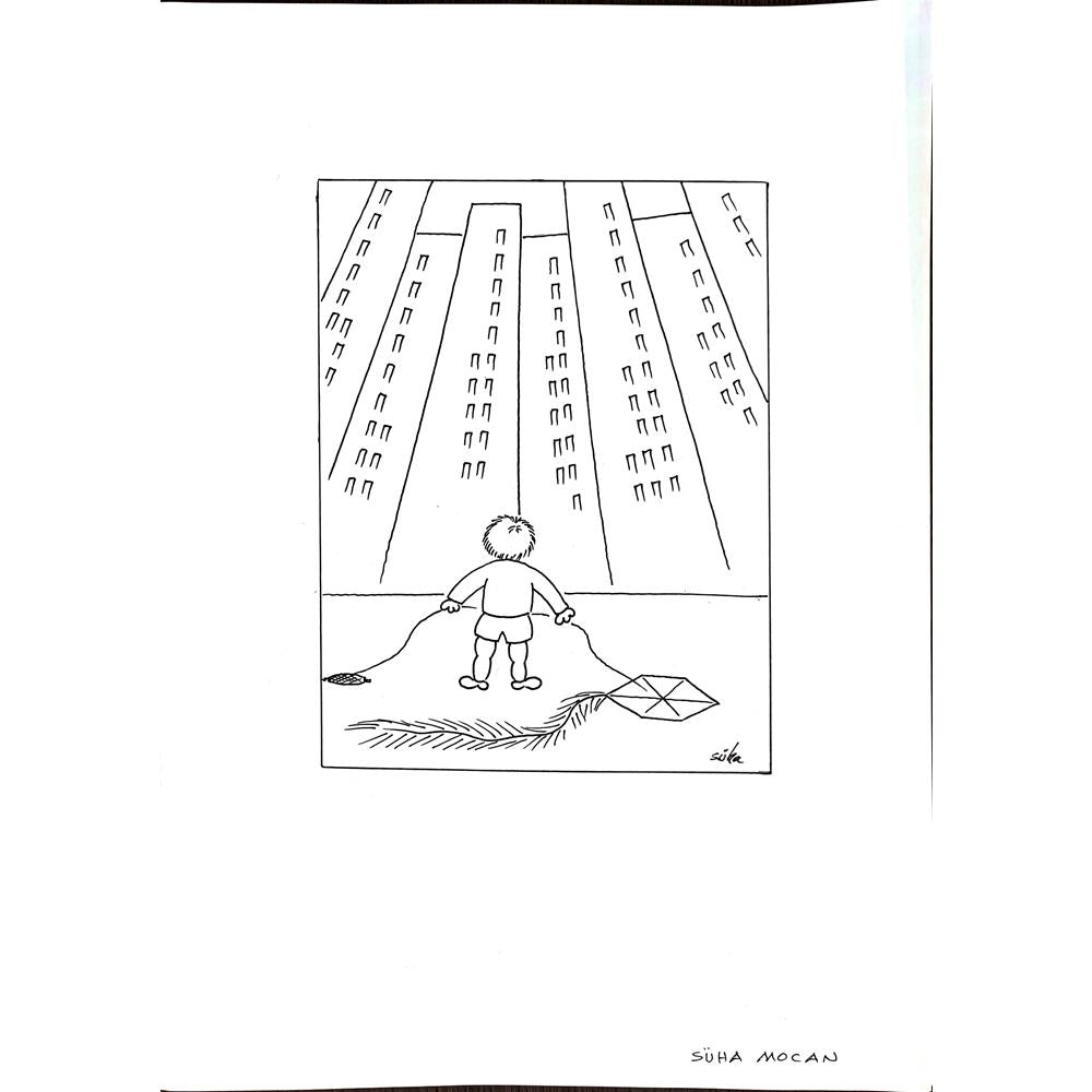 Süha Mocan 43x30cm Orijinal Karikatür BOD00873