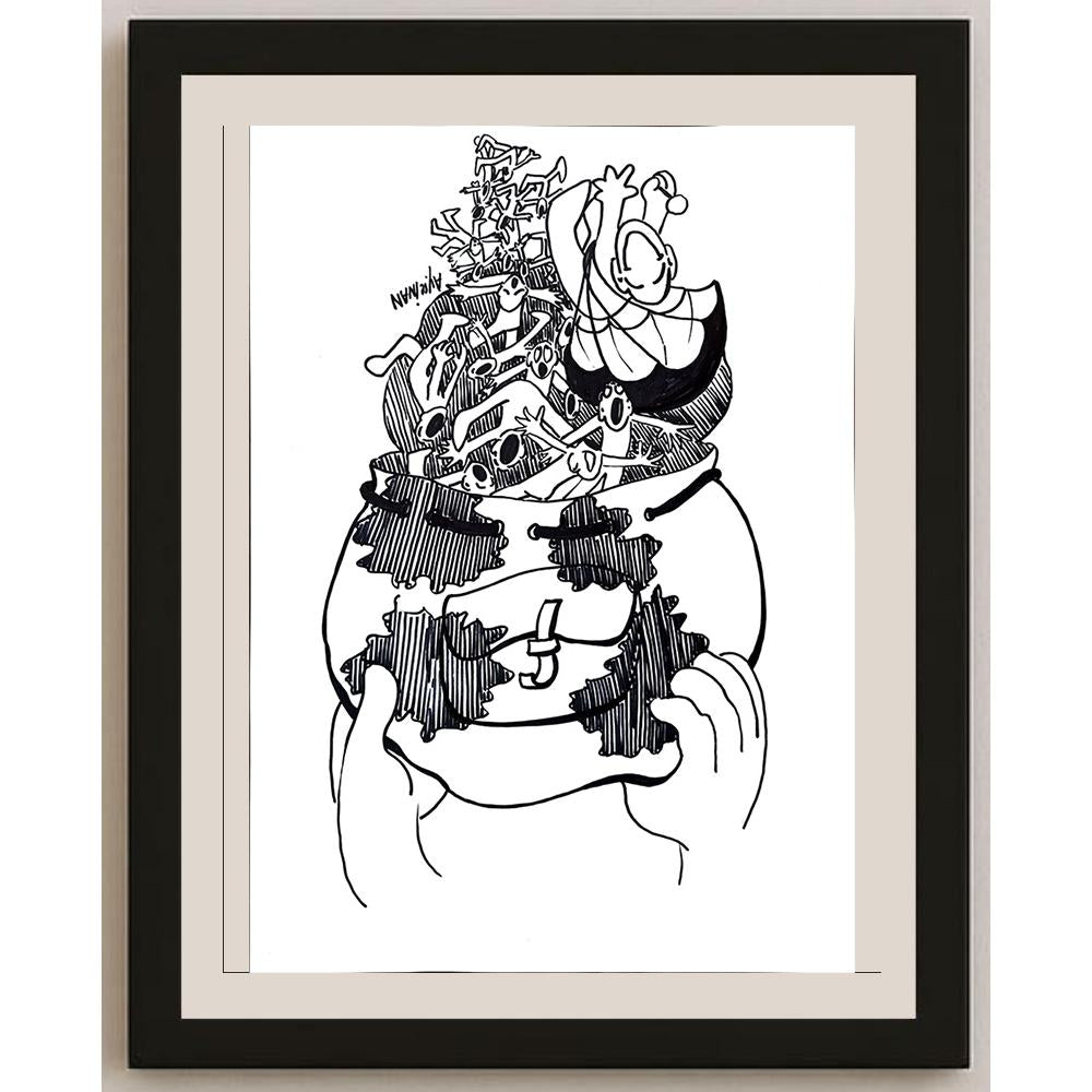 Ayşe İnan 43x30cm Orijinal Karikatür BOD00879