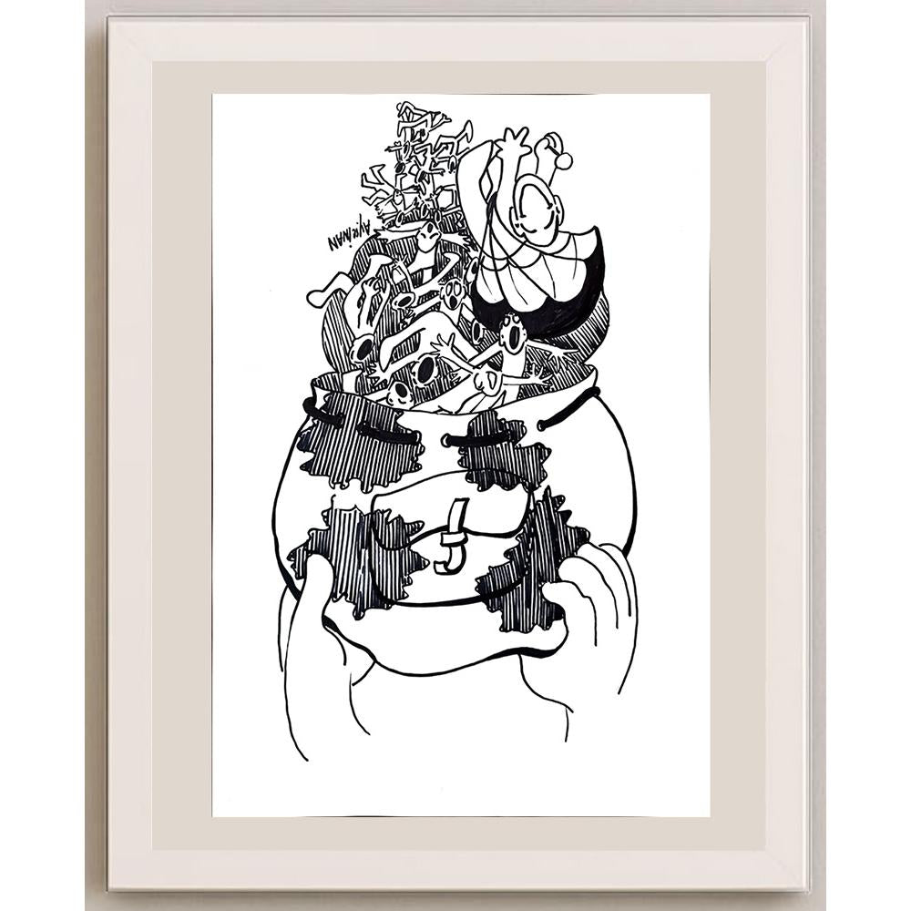 Ayşe İnan 43x30cm Orijinal Karikatür BOD00879