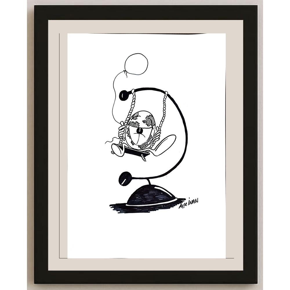 Ayşe İnan 43x30cm Orijinal Karikatür BOD00880