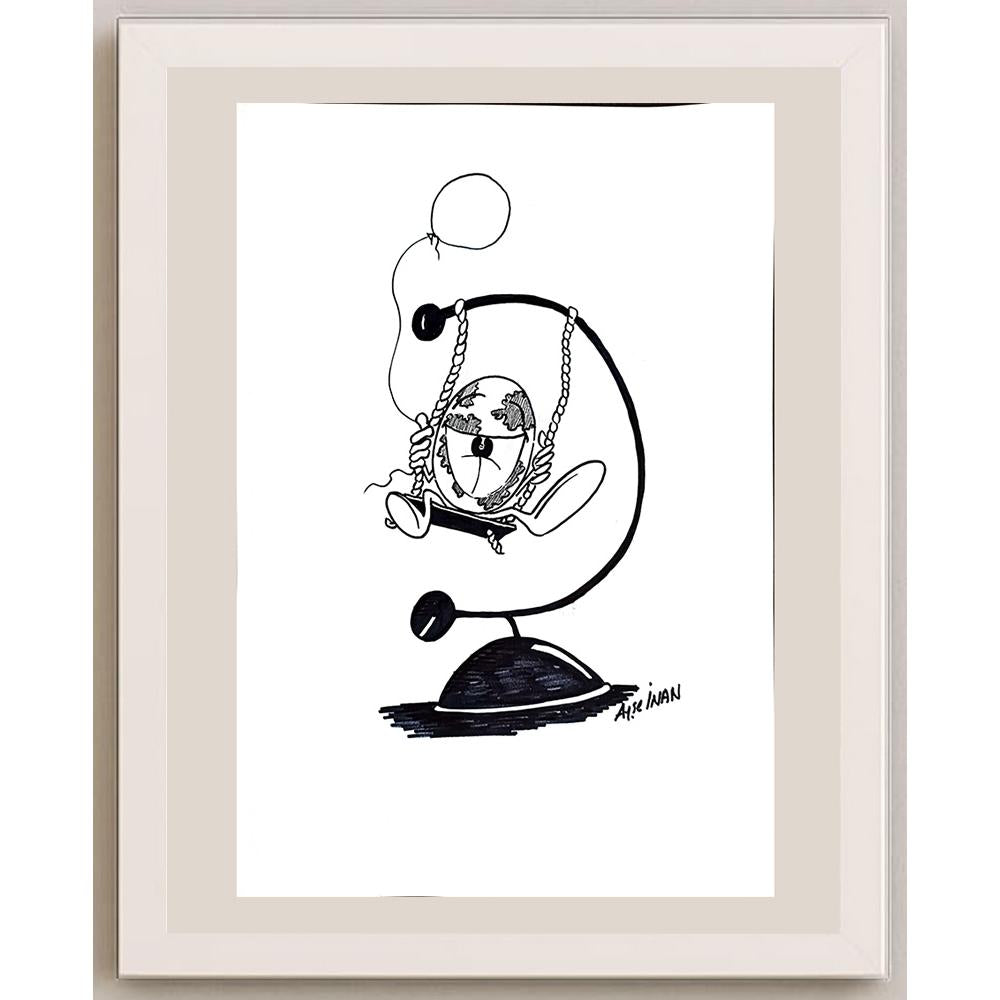 Ayşe İnan 43x30cm Orijinal Karikatür BOD00880