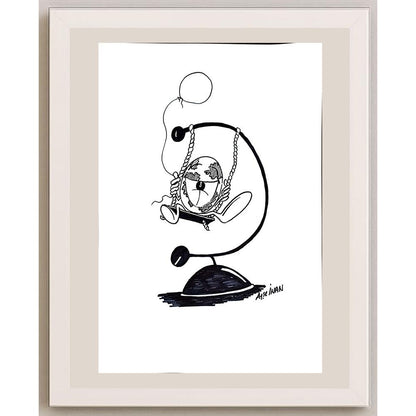 Ayşe İnan 43x30cm Orijinal Karikatür BOD00880