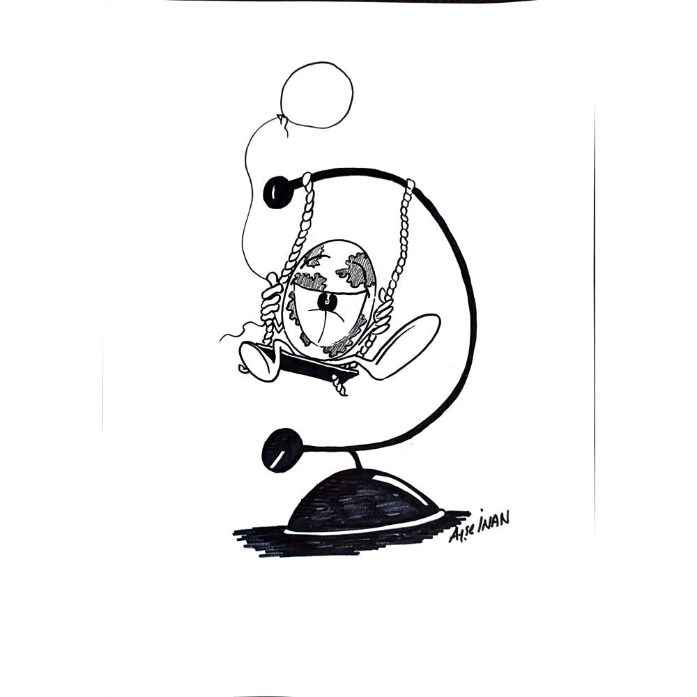 Ayşe İnan 43x30cm Orijinal Karikatür BOD00880