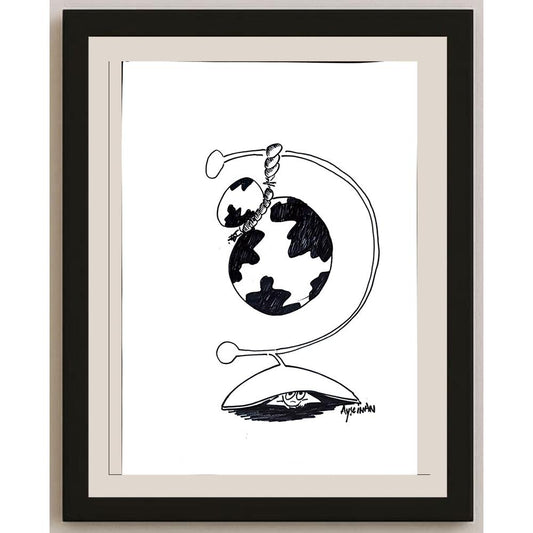 Ayşe İnan 43x30cm Orijinal Karikatür BOD00882