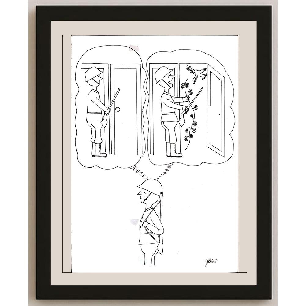 Göknur Yılmaz 29x21cm Orijinal Karikatür BOD00891
