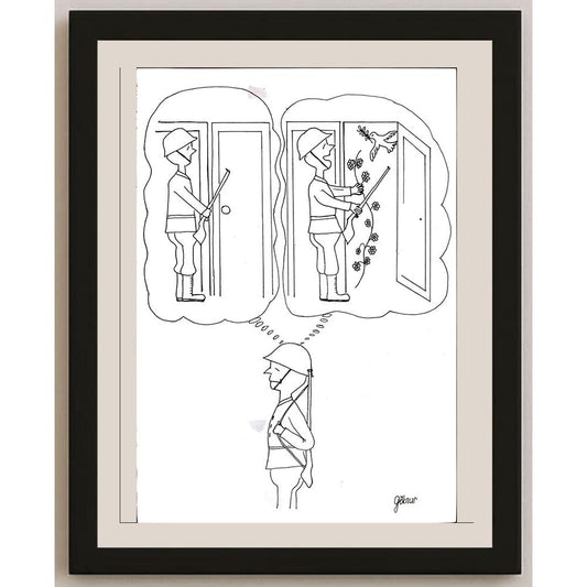 Göknur Yılmaz 29x21cm Orijinal Karikatür BOD00891