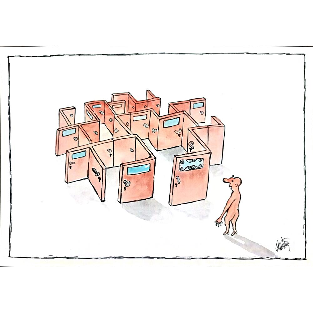 Murteza Albayrak 29x21cm Orijinal Karikatür BOD00899