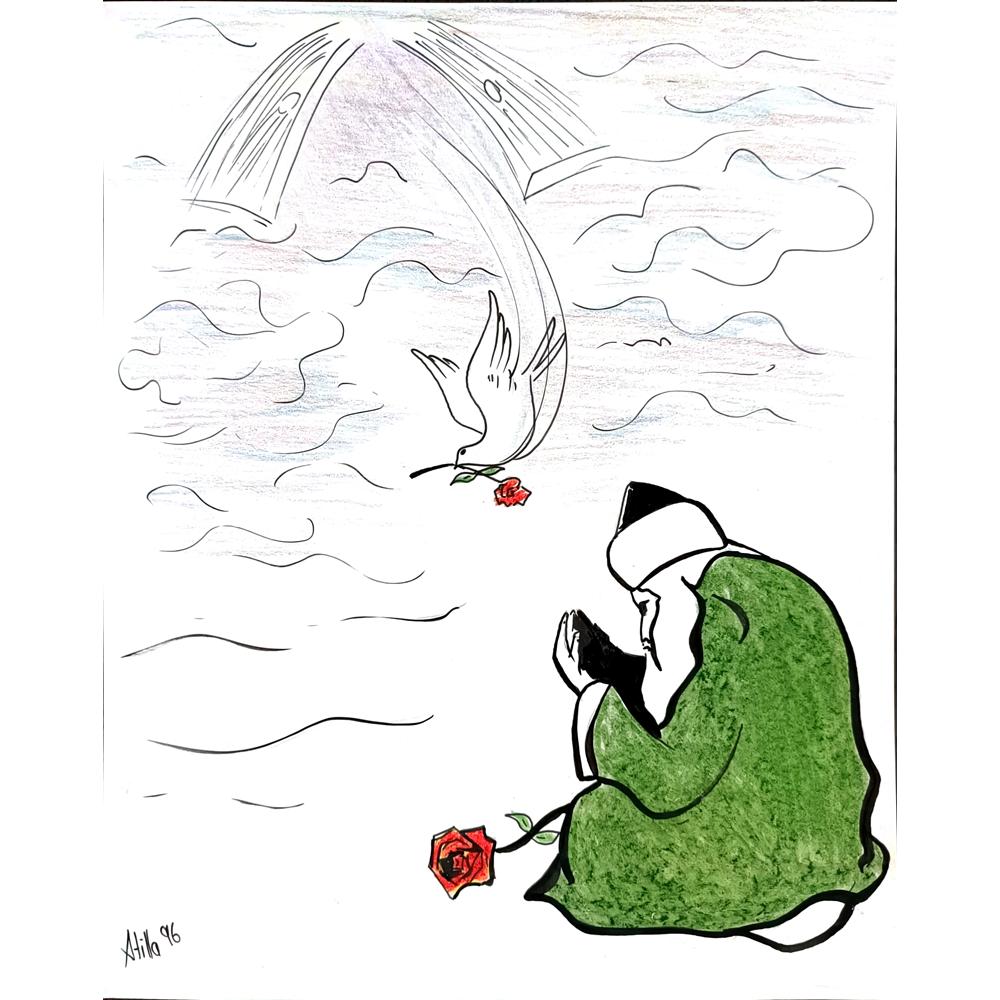 Atilla Tutel 25x20cm Orijinal Karikatür BOD00900