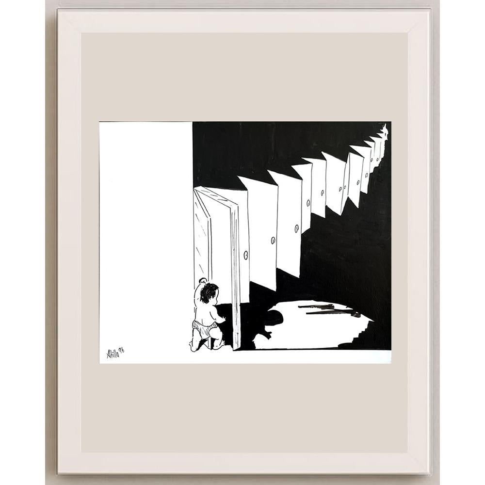 Atilla Tutel 25x20cm Orijinal Karikatür BOD00901