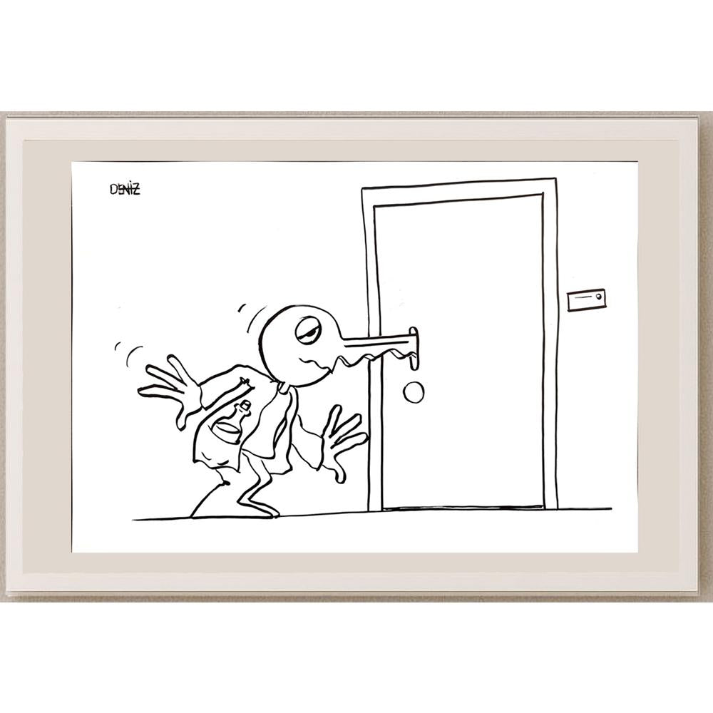 Deniz Koç 29x21cm Orijinal Karikatür BOD00903