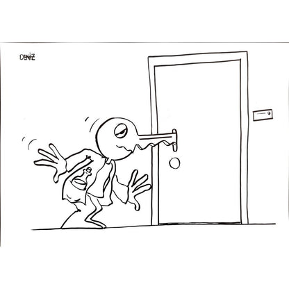 Deniz Koç 29x21cm Orijinal Karikatür BOD00903
