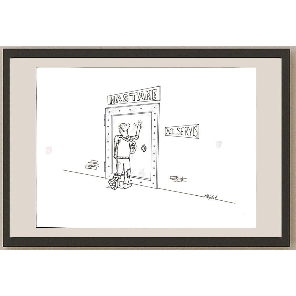 Müjdat Soğukpınar 43x30cm Orijinal Karikatür BOD00905