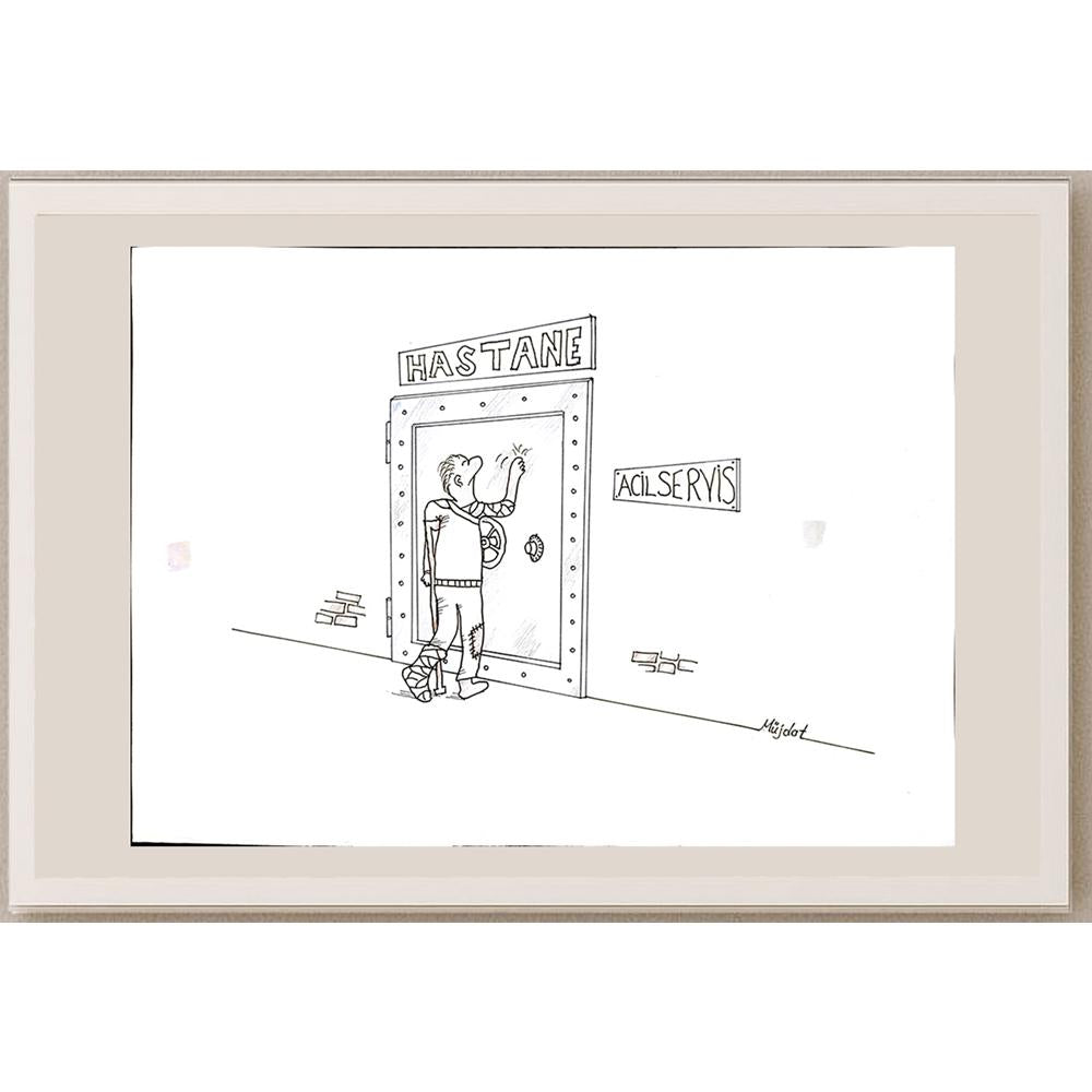 Müjdat Soğukpınar 43x30cm Orijinal Karikatür BOD00905