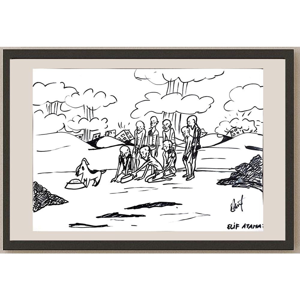 Elif Atamaz 43x30cm Orijinal Karikatür BOD00913