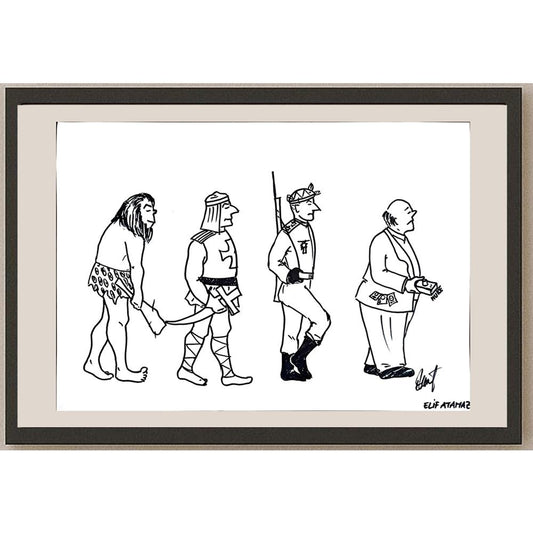 Elif Atamaz 43x30cm Orijinal Karikatür BOD00914