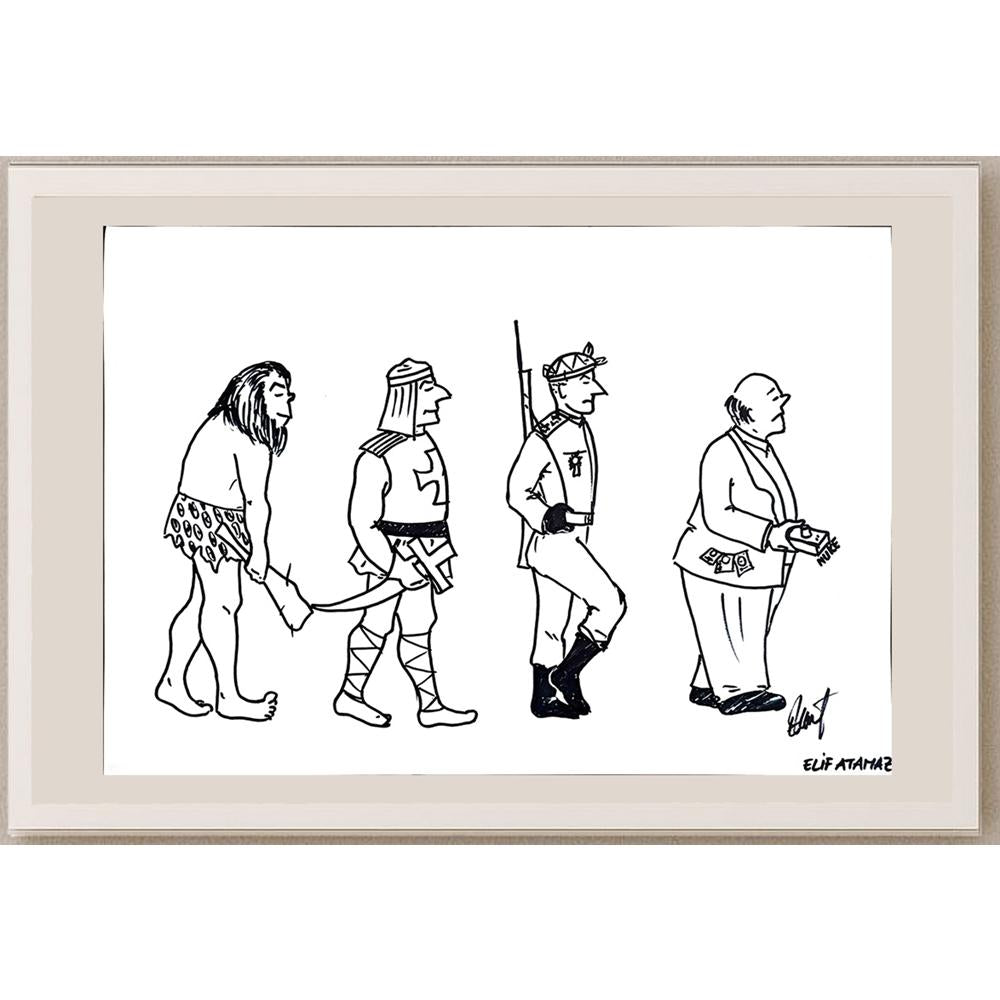 Elif Atamaz 43x30cm Orijinal Karikatür BOD00914