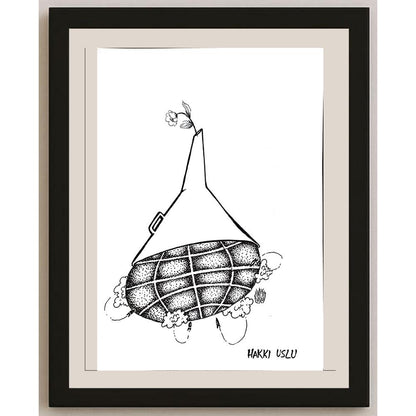 Hakkı Uslu 43x30cm Orijinal Karikatür BOD00915
