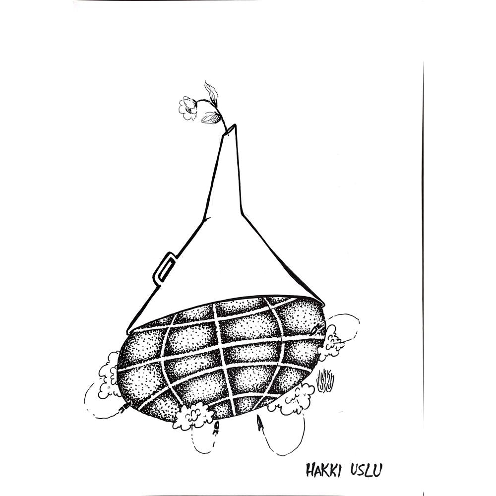Hakkı Uslu 43x30cm Orijinal Karikatür BOD00915