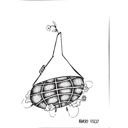 Hakkı Uslu 43x30cm Orijinal Karikatür BOD00915