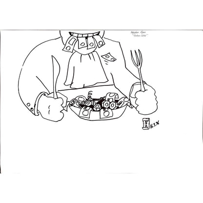 Boğaçhan Alpan 43x30cm Orijinal Karikatür BOD00927