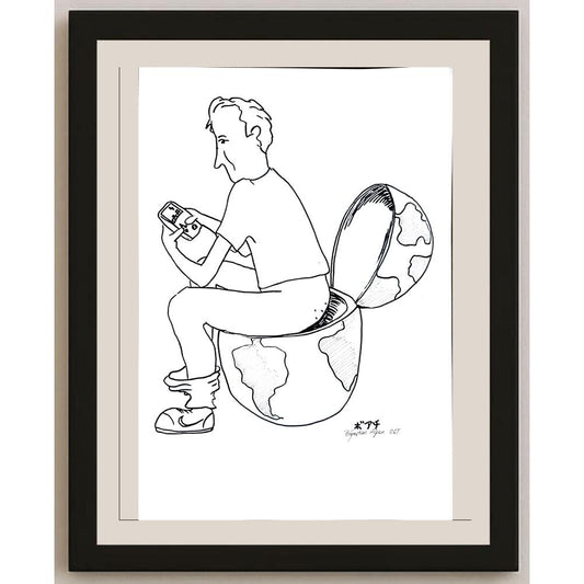Boğaçhan Alpan 43x30cm Orijinal Karikatür BOD00929