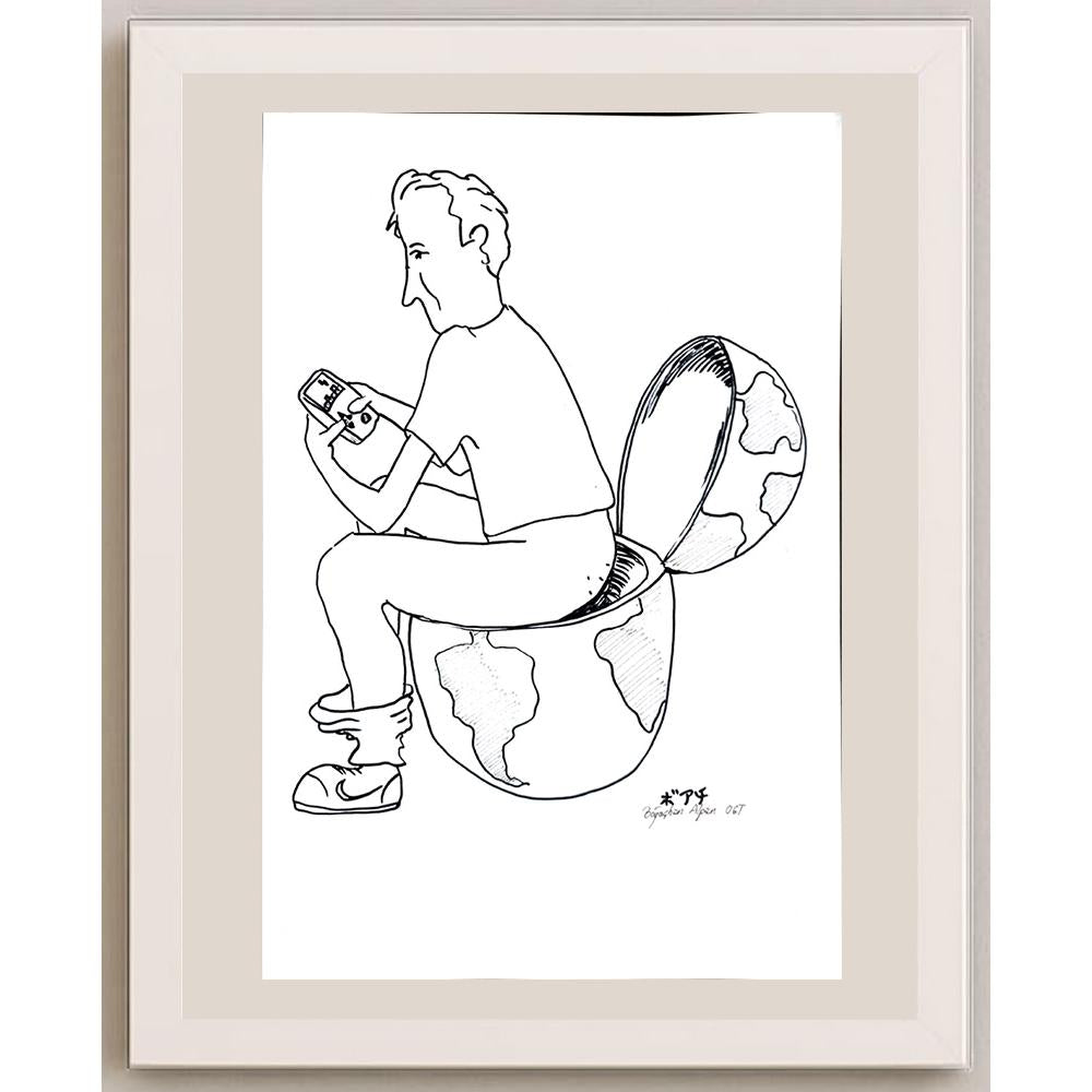 Boğaçhan Alpan 43x30cm Orijinal Karikatür BOD00929