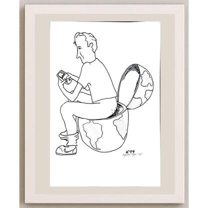 Boğaçhan Alpan 43x30cm Orijinal Karikatür BOD00929