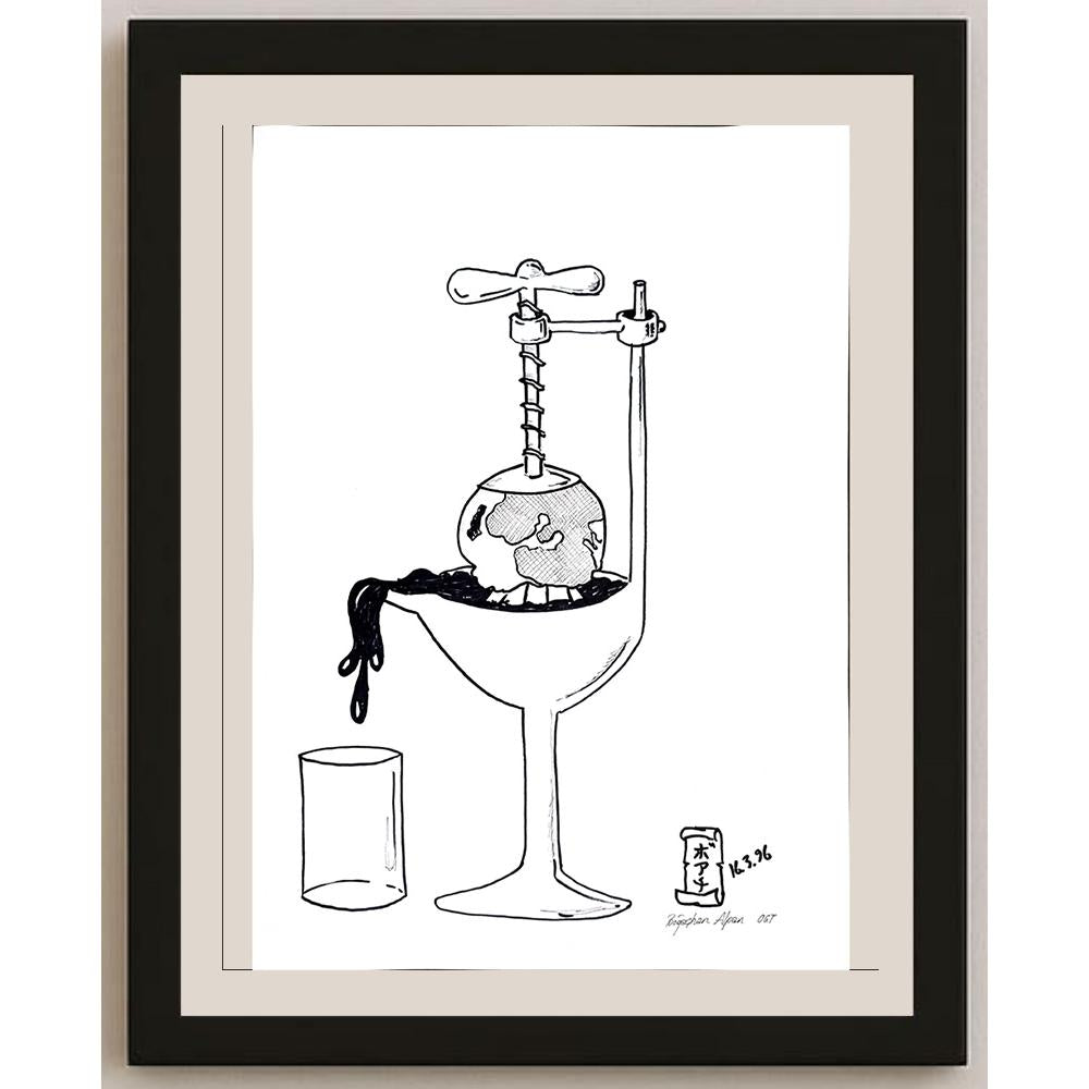 Boğaçhan Alpan 43x30cm Orijinal Karikatür BOD00931