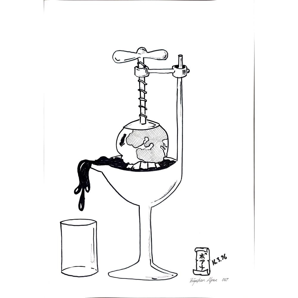 Boğaçhan Alpan 43x30cm Orijinal Karikatür BOD00931
