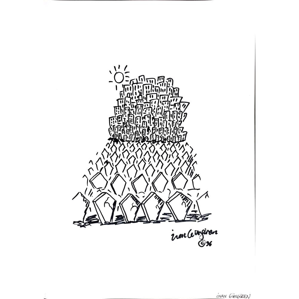 İnan Güngören 43x30cm Orijinal Karikatür BOD00932