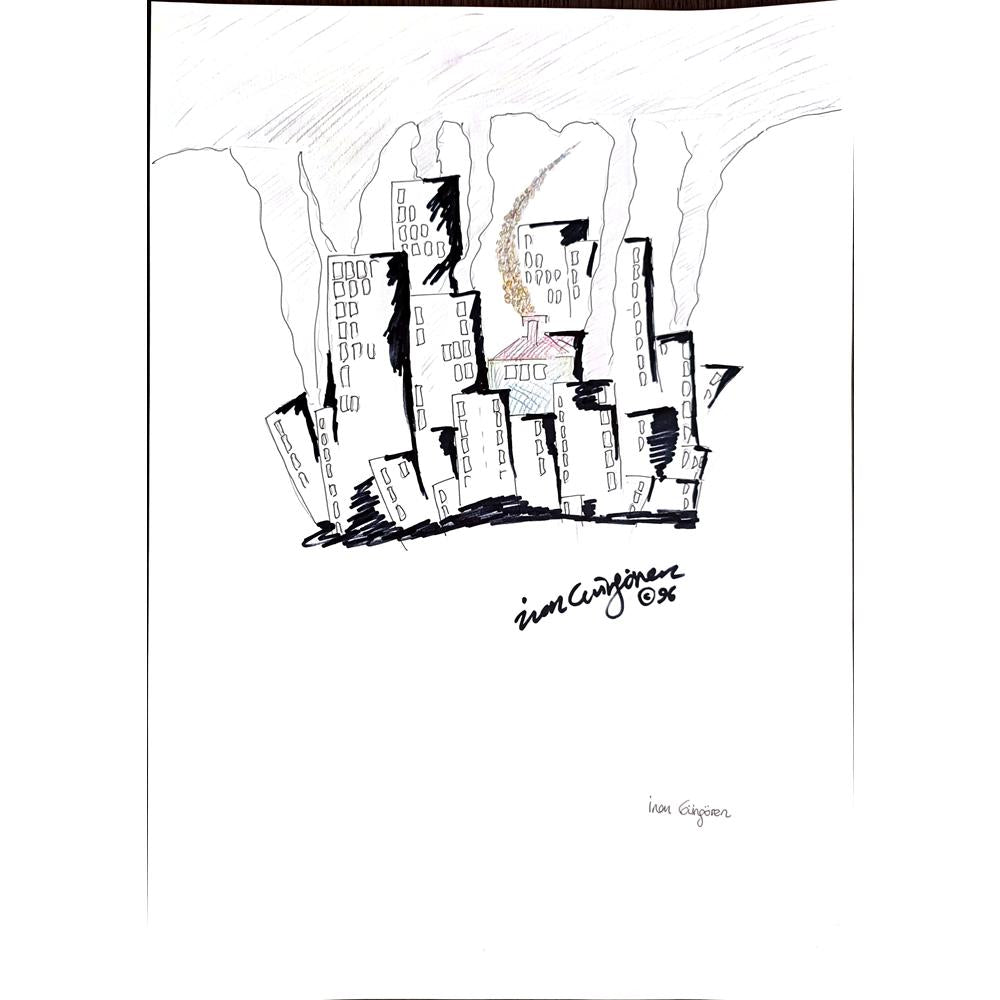 İnan Güngören 43x30cm Orijinal Karikatür BOD00933