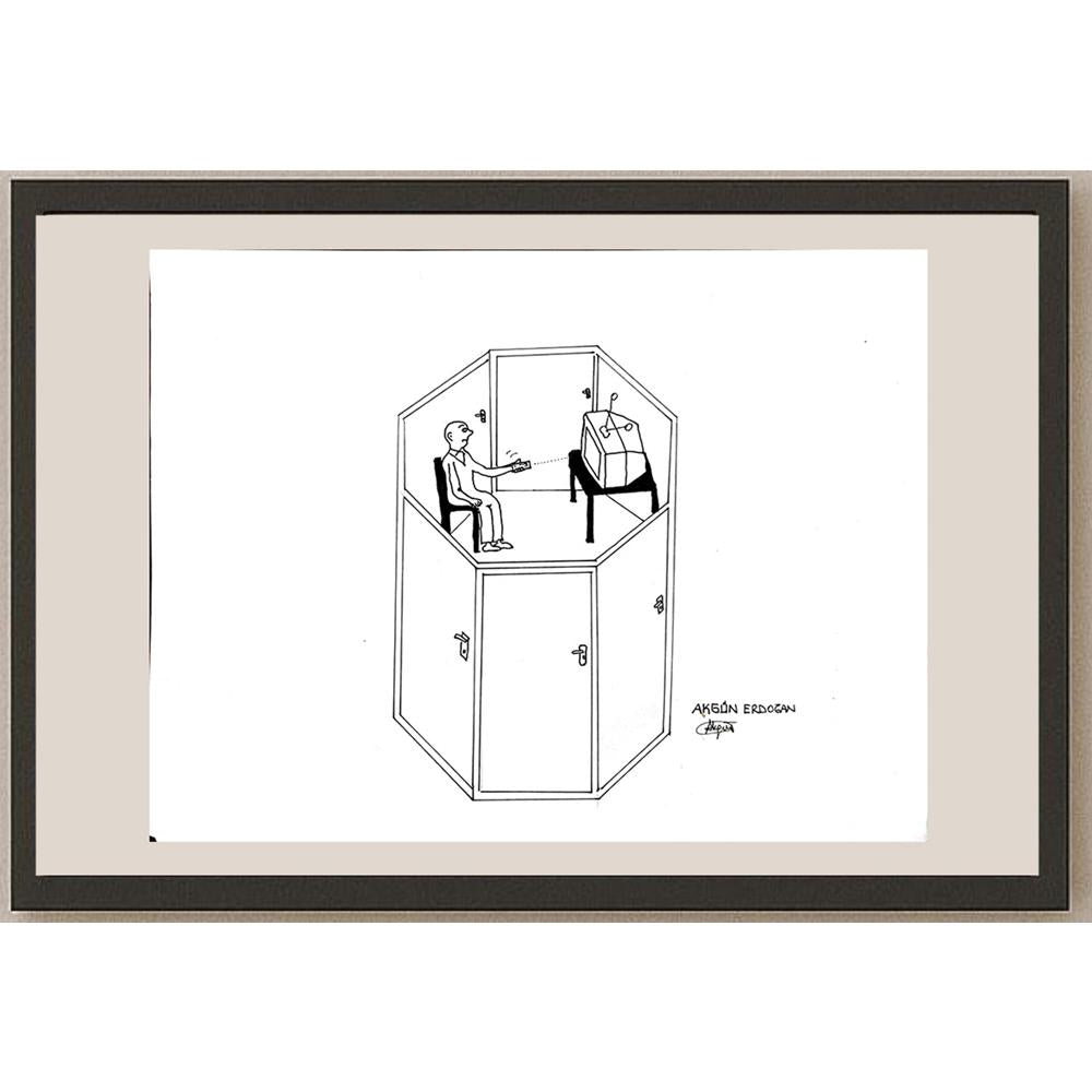 Akgün Erdoğan 35x25cm Orijinal Karikatür BOD00940