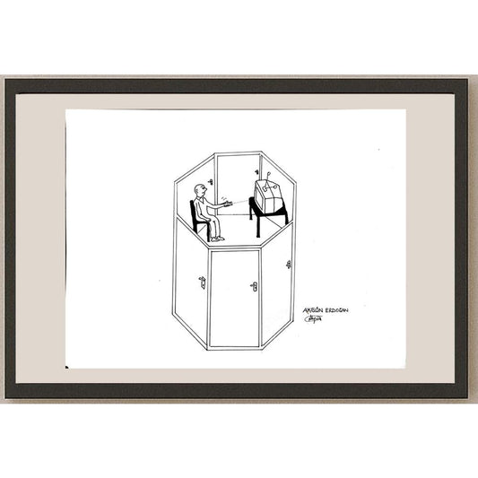 Akgün Erdoğan 35x25cm Orijinal Karikatür BOD00940