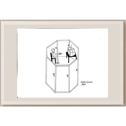Akgün Erdoğan 35x25cm Orijinal Karikatür BOD00940