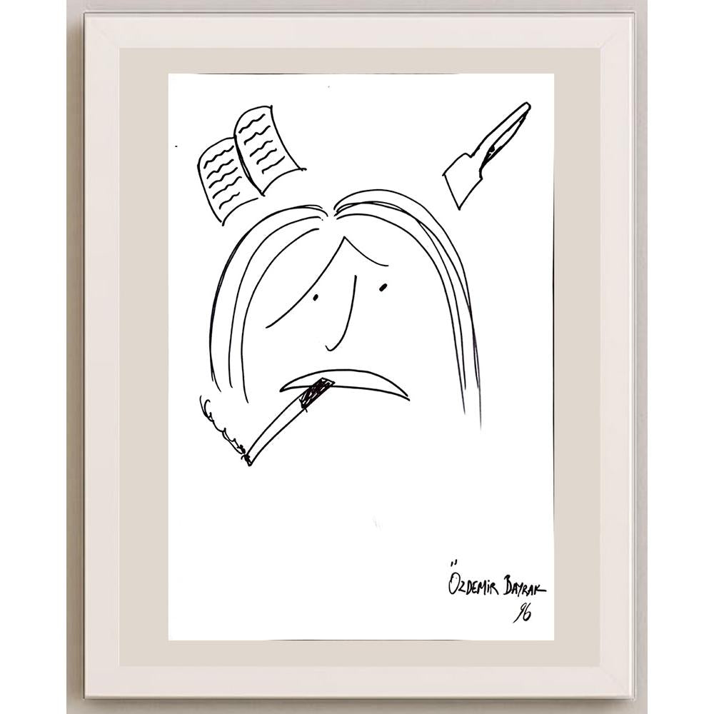 Özdemir Bayrak 43x30cm Orijinal Karikatür BOD00944
