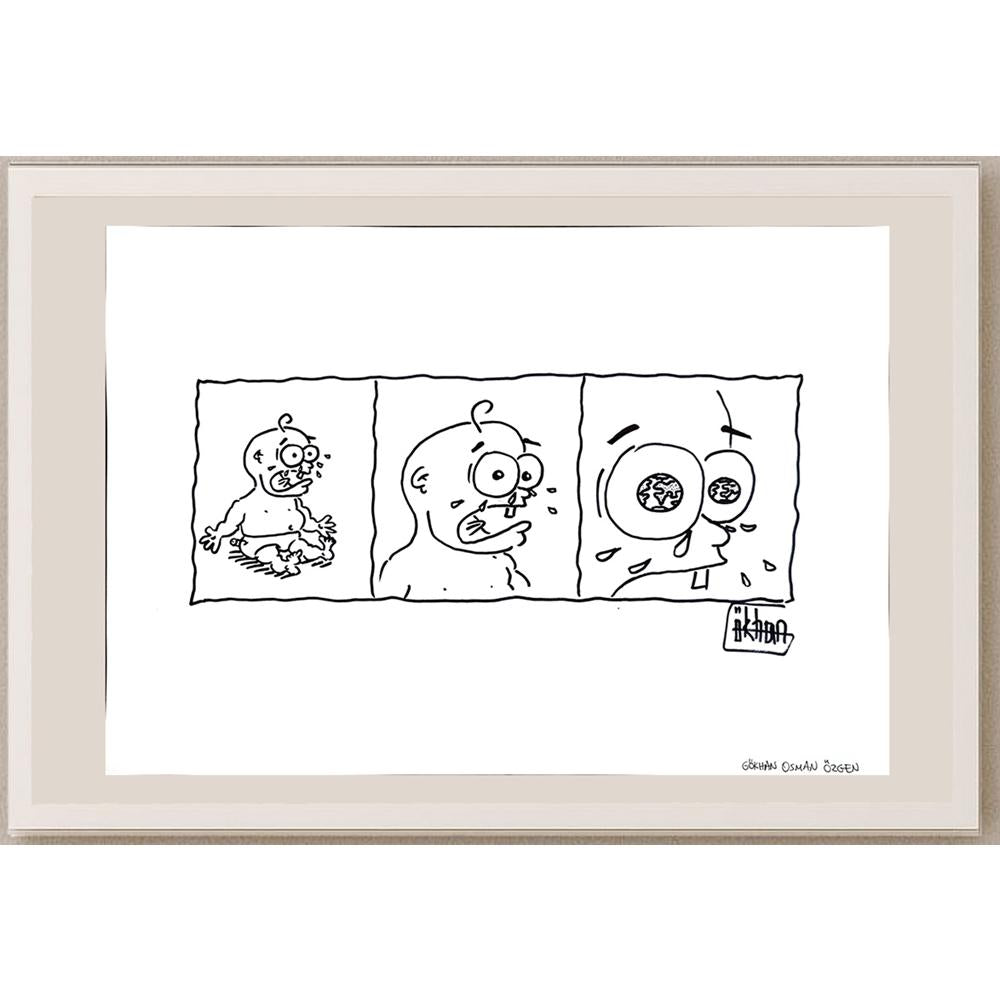 Gökhan Osman Özgen 43x30cm Orijinal Karikatür BOD00945
