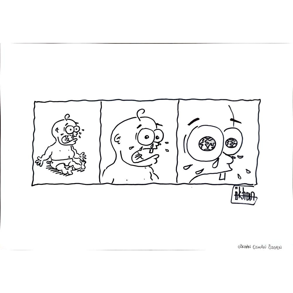 Gökhan Osman Özgen 43x30cm Orijinal Karikatür BOD00945