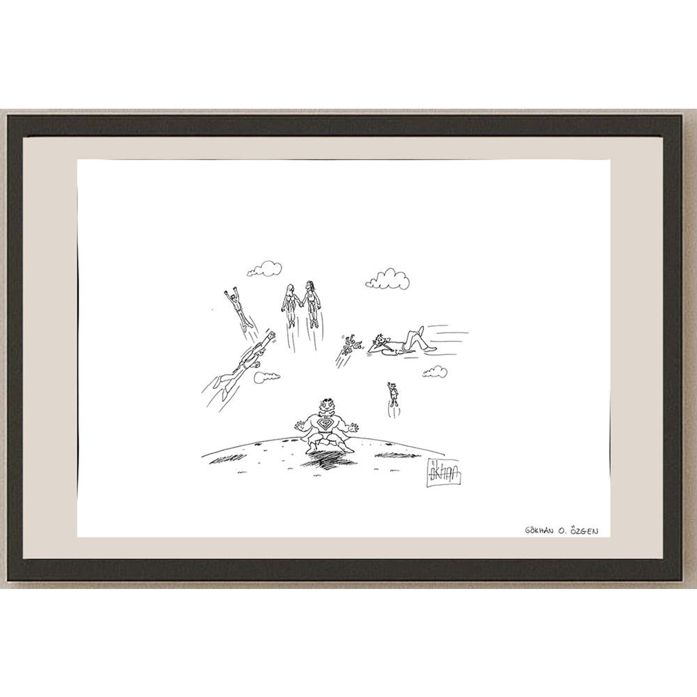 Gökhan Osman Özgen 43x30cm Orijinal Karikatür BOD00946