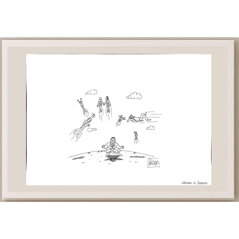 Gökhan Osman Özgen 43x30cm Orijinal Karikatür BOD00946