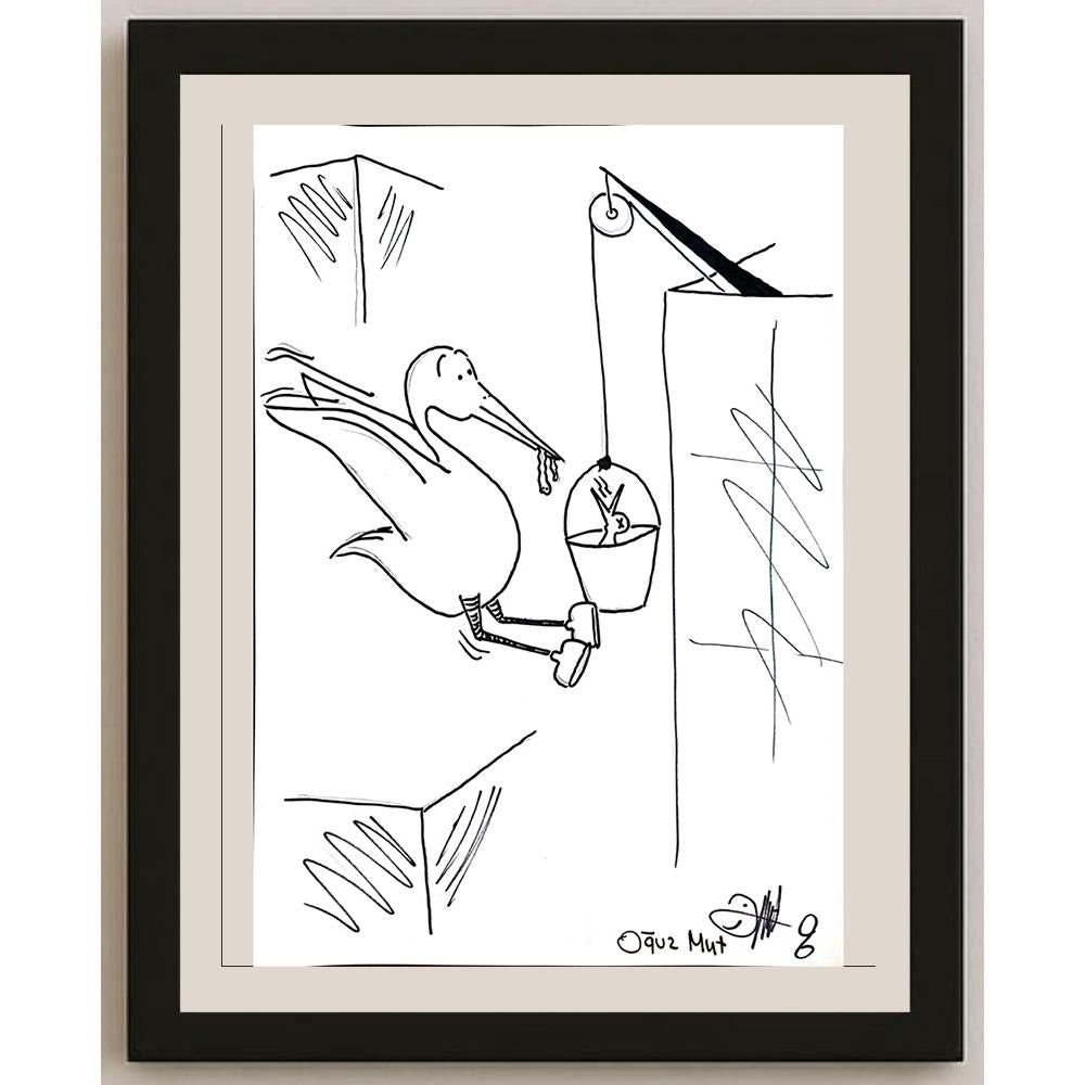 Oğuz Mut 43x30cm Orijinal Karikatür BOD00958
