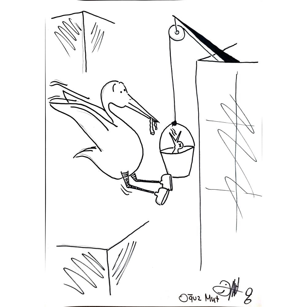 Oğuz Mut 43x30cm Orijinal Karikatür BOD00958