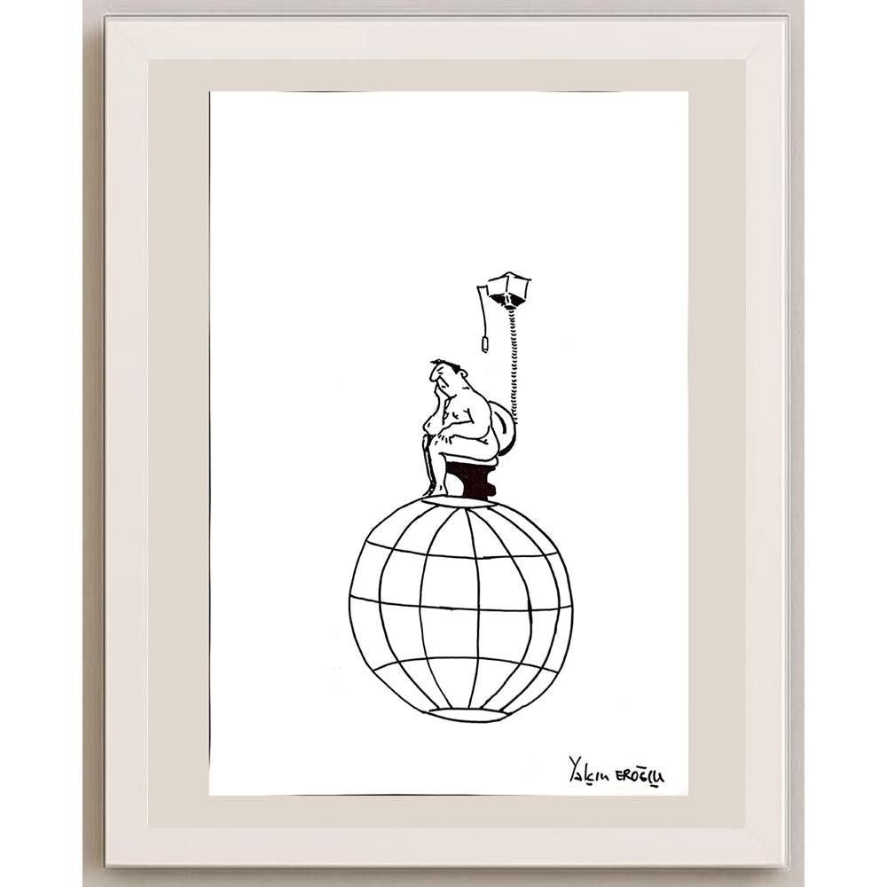 Yalçın Eroğlu 43x30cm Orijinal Karikatür BOD00959