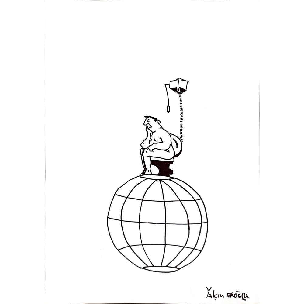 Yalçın Eroğlu 43x30cm Orijinal Karikatür BOD00959