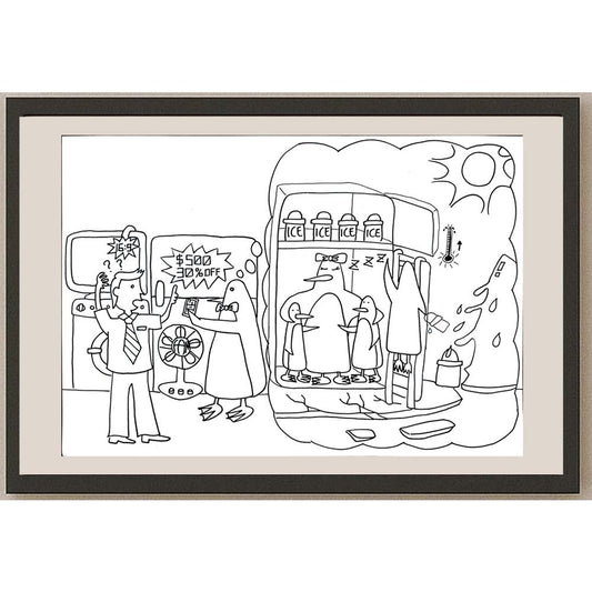 Wong Cheuk Hin 35x25cm Orijinal Karikatür BOD00978