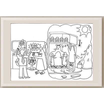 Wong Cheuk Hin 35x25cm Orijinal Karikatür BOD00978