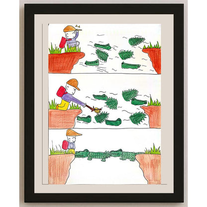 Liu Wan Ting 35x25cm Orijinal Karikatür BOD00979