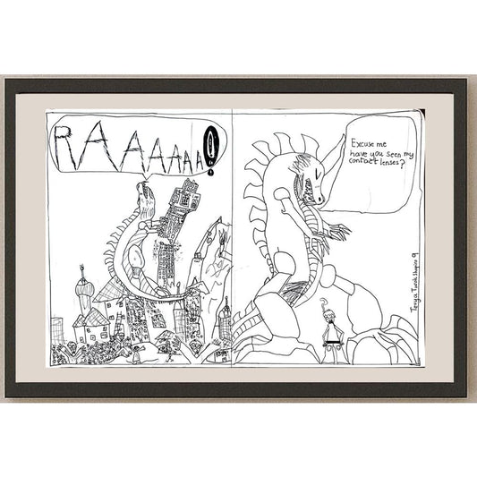 Tevya Turok Shapiro 43x30cm Orijinal Karikatür BOD00982