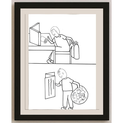 Chau Yuen Nam 35x25cm Orijinal Karikatür BOD00989