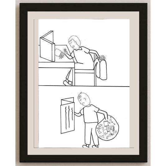 Chau Yuen Nam 35x25cm Orijinal Karikatür BOD00989