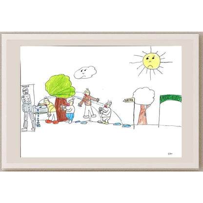 Lau Yu Ching 35x25cm Orijinal Karikatür BOD00992